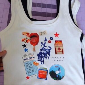 4th of July Graphic Crop Tank Top